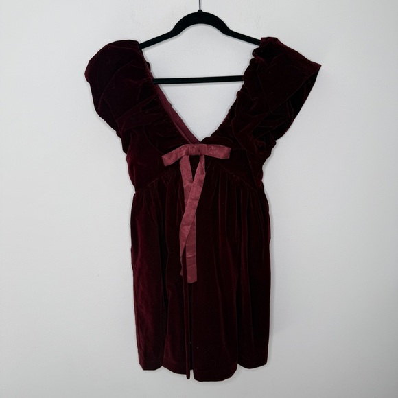 Endless Rose Velvet Bow Mini Dress S - Picture 2 of 8